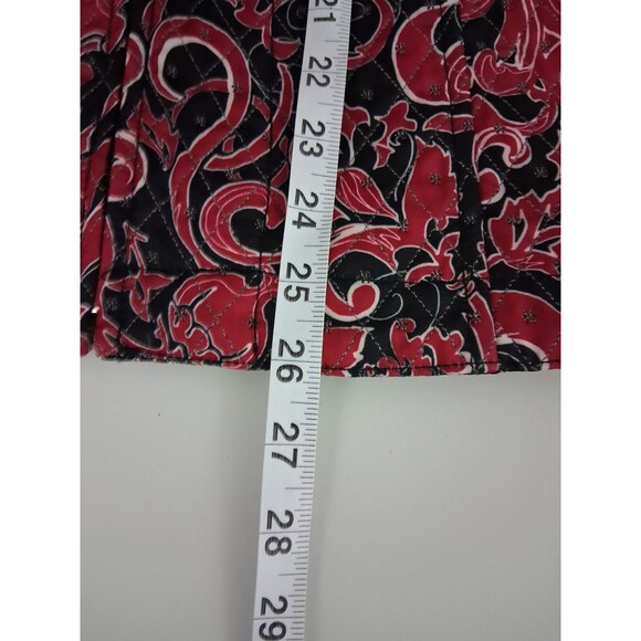 Christopher Banks Womens Vest Reversible Paisley Floral Red Black Quilted Medium - Picture 7 of 9